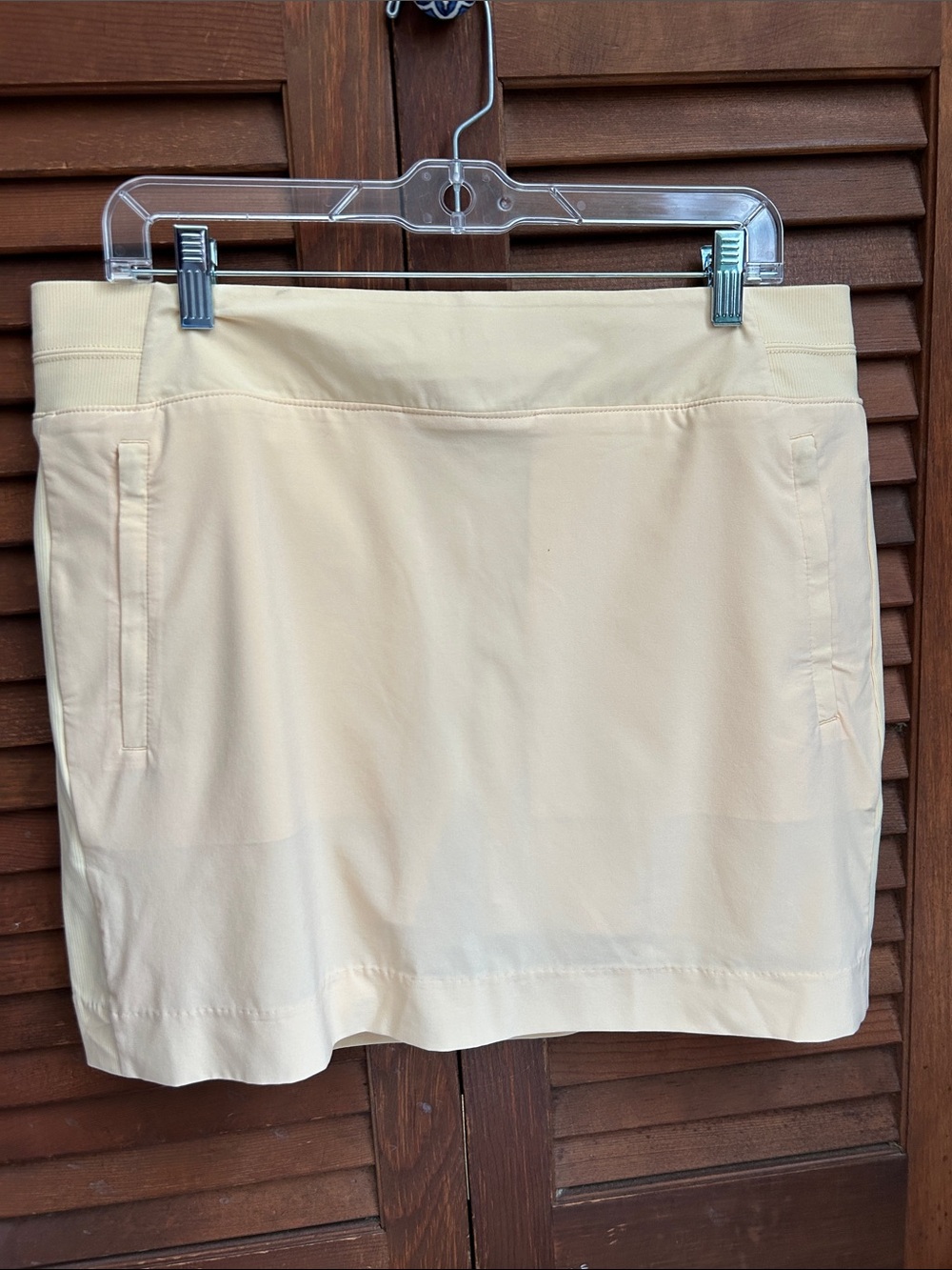 Athleta Light Yellow Athletic Skort with Built-In Short